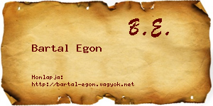 Bartal Egon névjegykártya